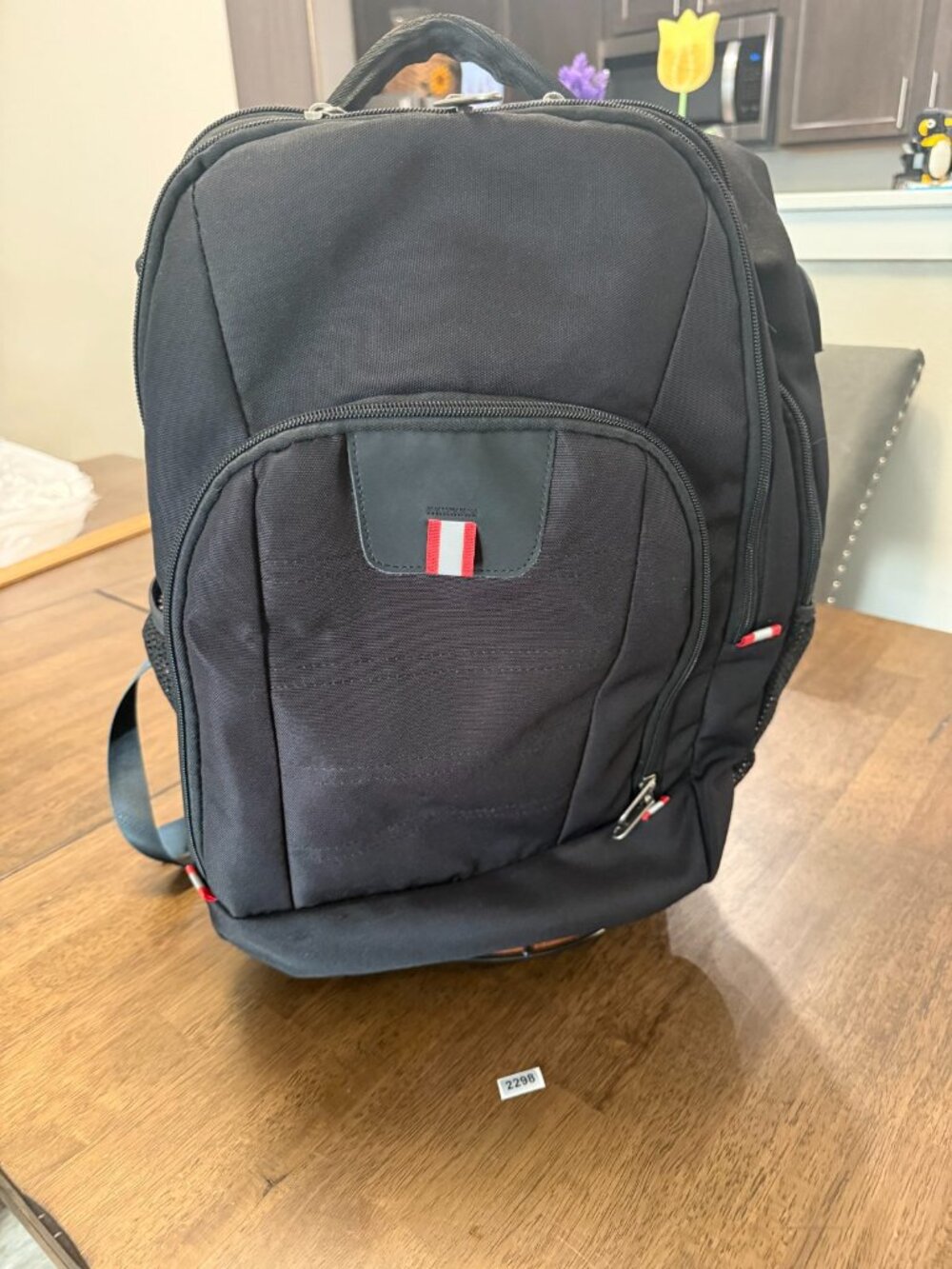 K Swiss Black Nylon Laptop Backpack Unisex